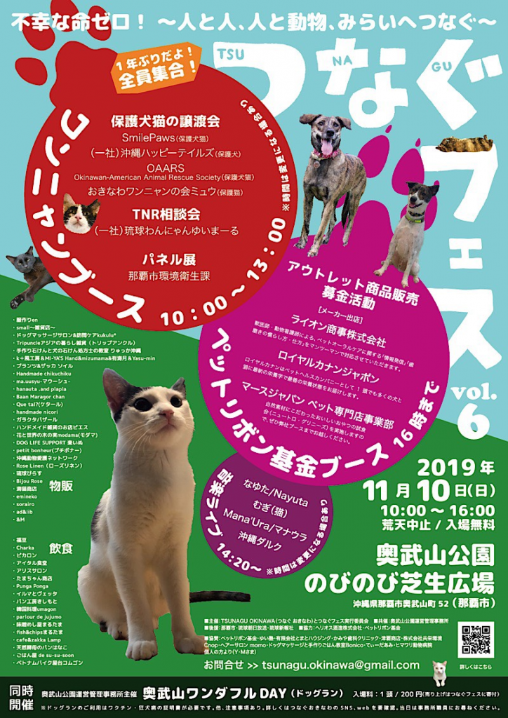 犬猫好き集まれ つなぐフェスvol６開催決定 奥武山公園 沖縄県立武道館 公式サイト